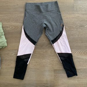 Pink leggings with mesh detail